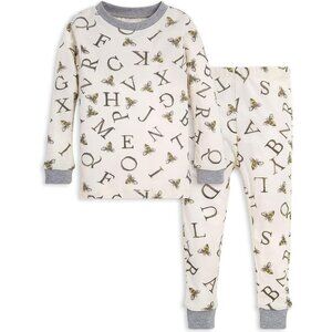 Burts Bees Baby Pajamas Letters Alphabet Boys Size 12 Months Organic Cotton New